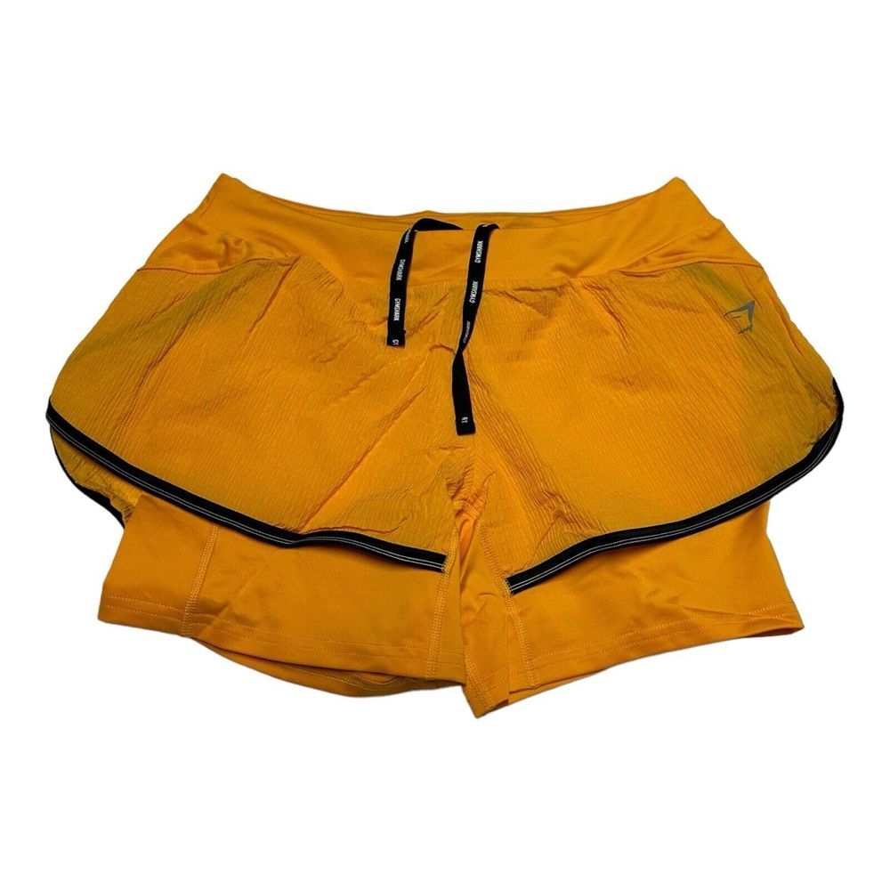 Gymshark Training Shorts Women's Size S Speed Running 2 in 1 Horizon Orange